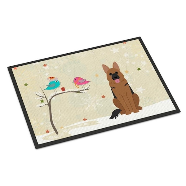 Carolines Treasures Christmas Presents Between Friends German Shepherd Indoor or Outdoor Mat, 18 x 0.25 x 27 in. BB2539MAT - main